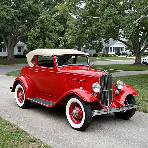 Vintage 1933 Red Ford Cabriolet