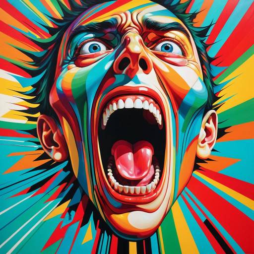 Vibrant Surreal Abstract Face Portrait