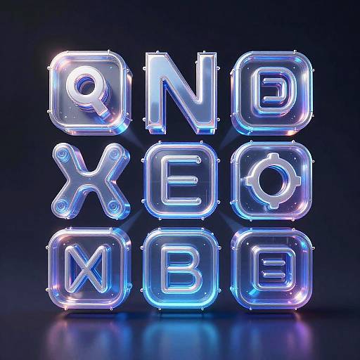 3D Futuristic Text to Icon Visualization