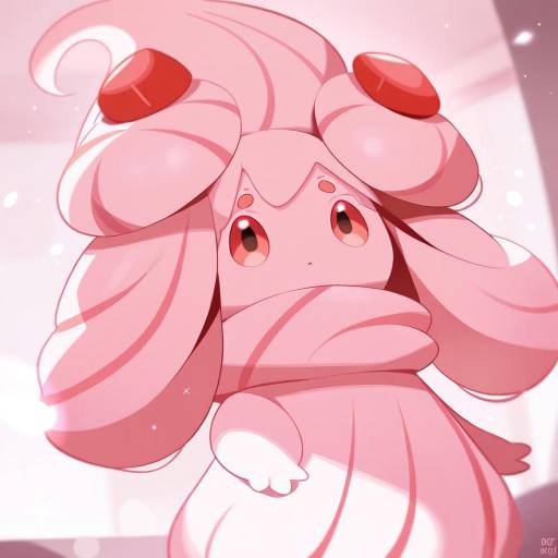 Illustration of Alcremie, pokemon in the style of Deyui
