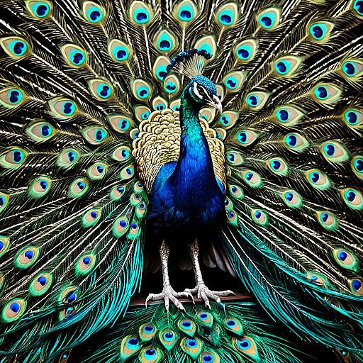 Elegant Peacock with Fashion-Inspired Feathers