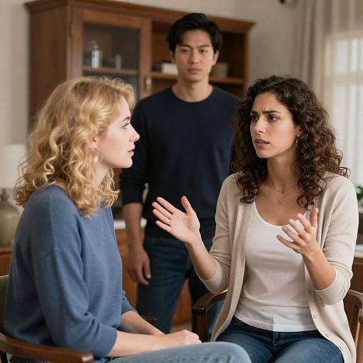 Candid Living Room Interaction Photography