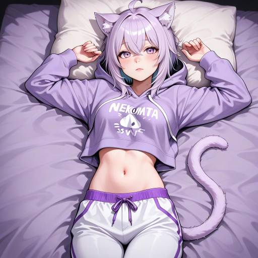 Charming Cat Girl in First Costume