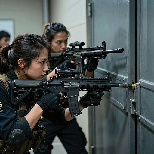 Female Siege Operators Breaching Door