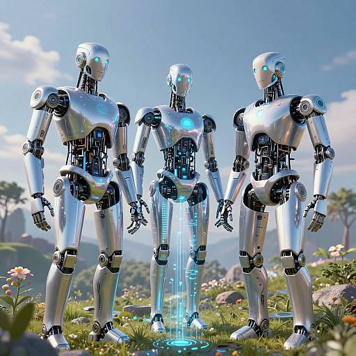 Surreal AI Robots in Nature