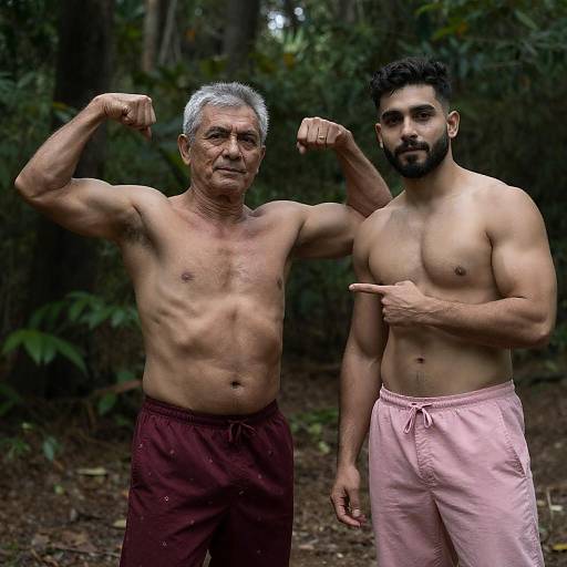 Dynamic Duo in Lush Forest Setting