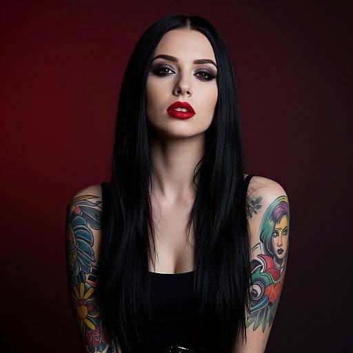 Moody Portrait of Tattooed Woman