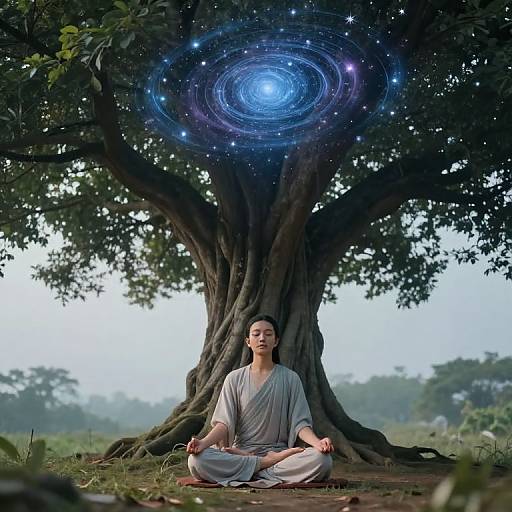 Serene Mumunyan Beneath Celestial Tree