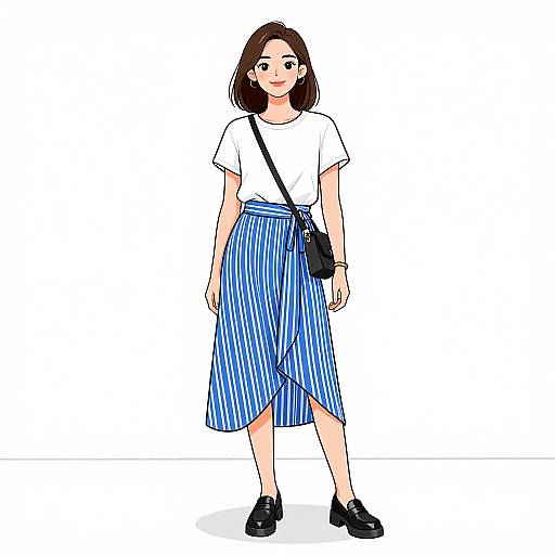 Smiling Woman in Casual Chic Outfit