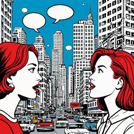 Roy Lichtenstein Style Comic City Scene