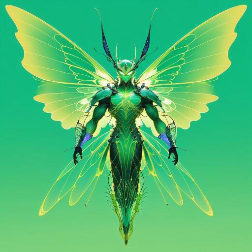 Insectoid Being with Talisman in Green Insectoid Being with Talisman in Green