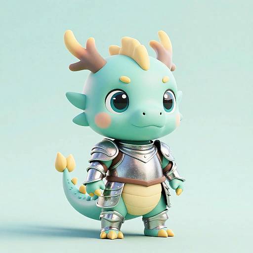 Cute 3D Chibi Dragon Knight