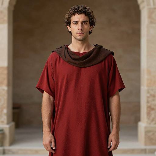 Ancient Greek Man in Red Robe