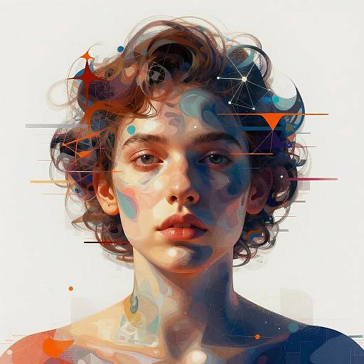 Abstract AI Portraits with Glitch Effects