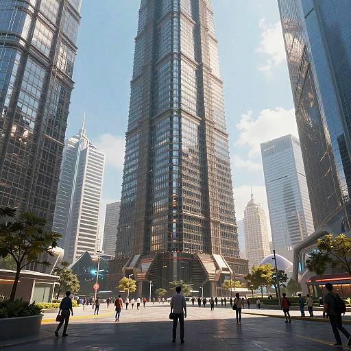 Giant Man Towering Over Futuristic City