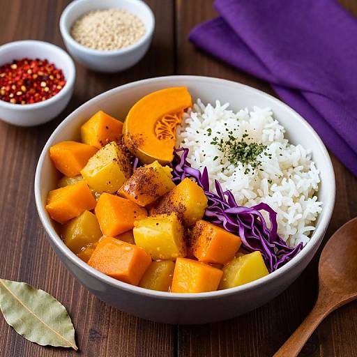 Vibrant Autumn Harvest Rice Bowl