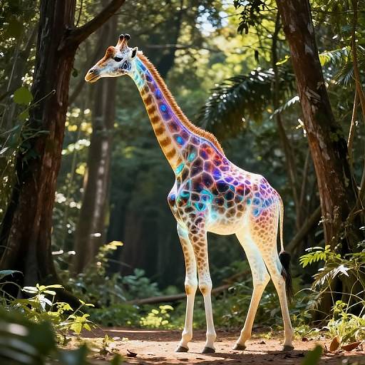 Translucent Giraffe with Liquid-Crystal Patterns
