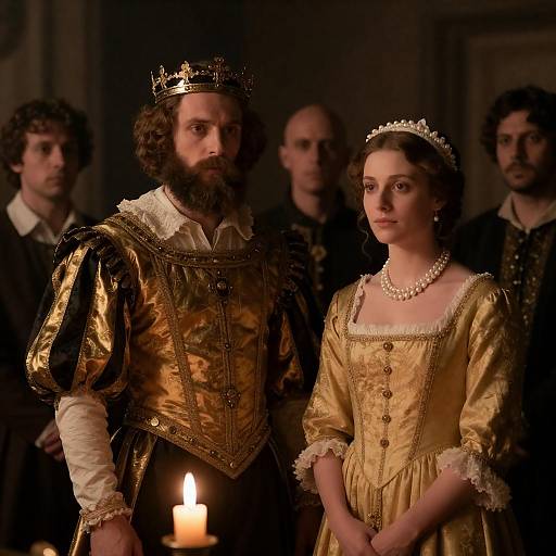 Renaissance King and Queen with Courtiers