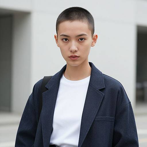 Buzz Cut Model in Urban Minimalism
