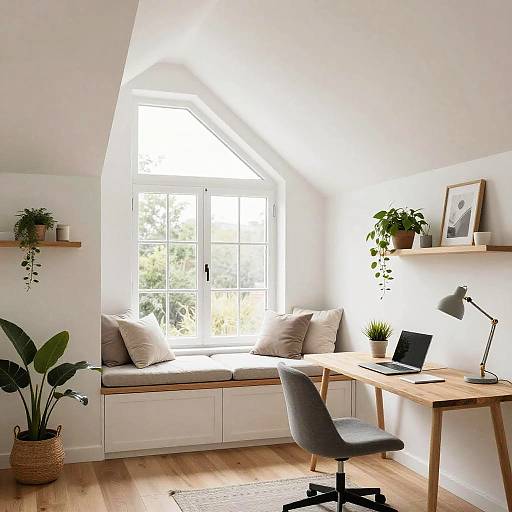 Cozy Scandinavian Attic Office Design