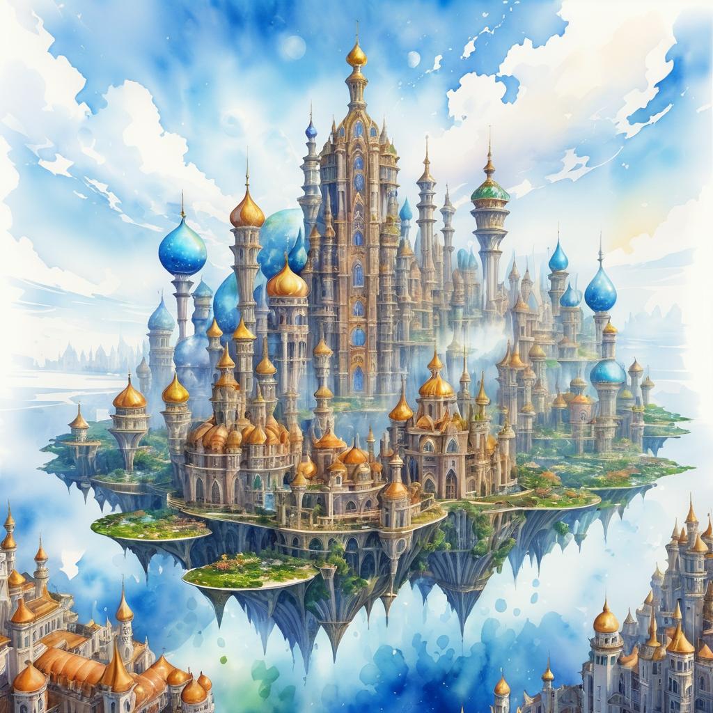 Majestic Floating City in the Sky