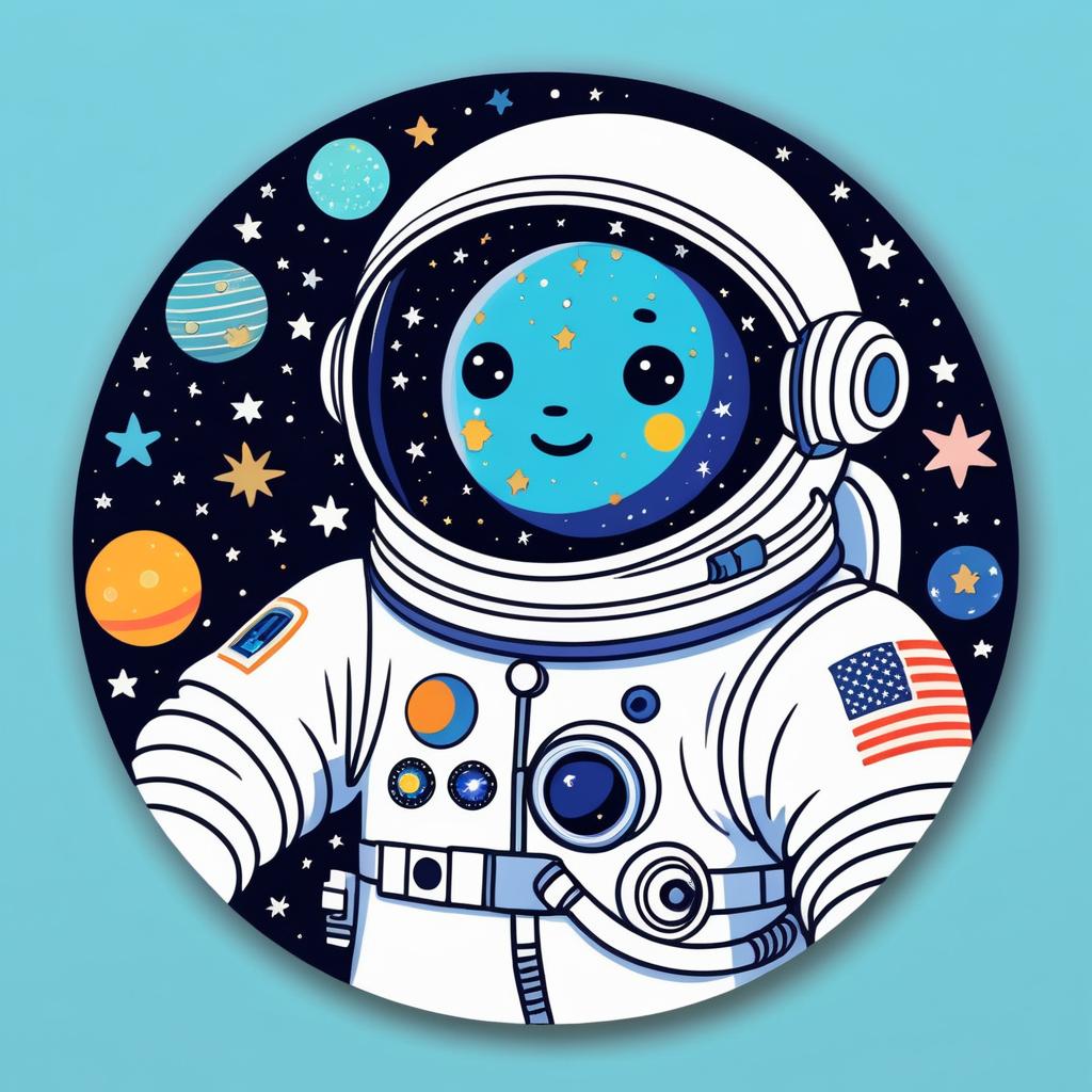 Whimsical Astronaut in Playful Art Style