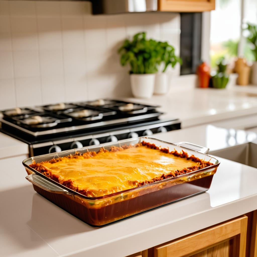 Traditional Mexican Enchiladas in Kitchen Setting