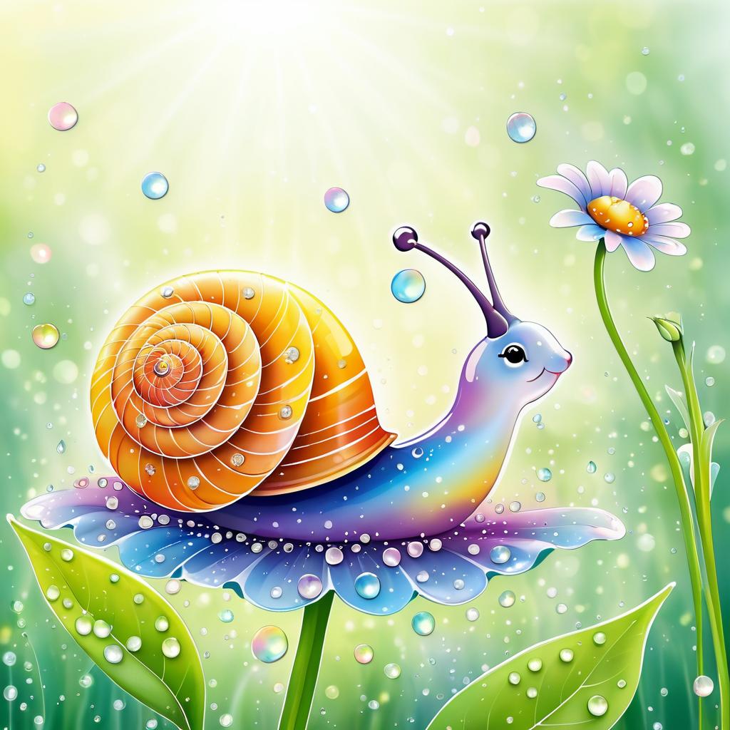 Charming Snail in a Magical Garden