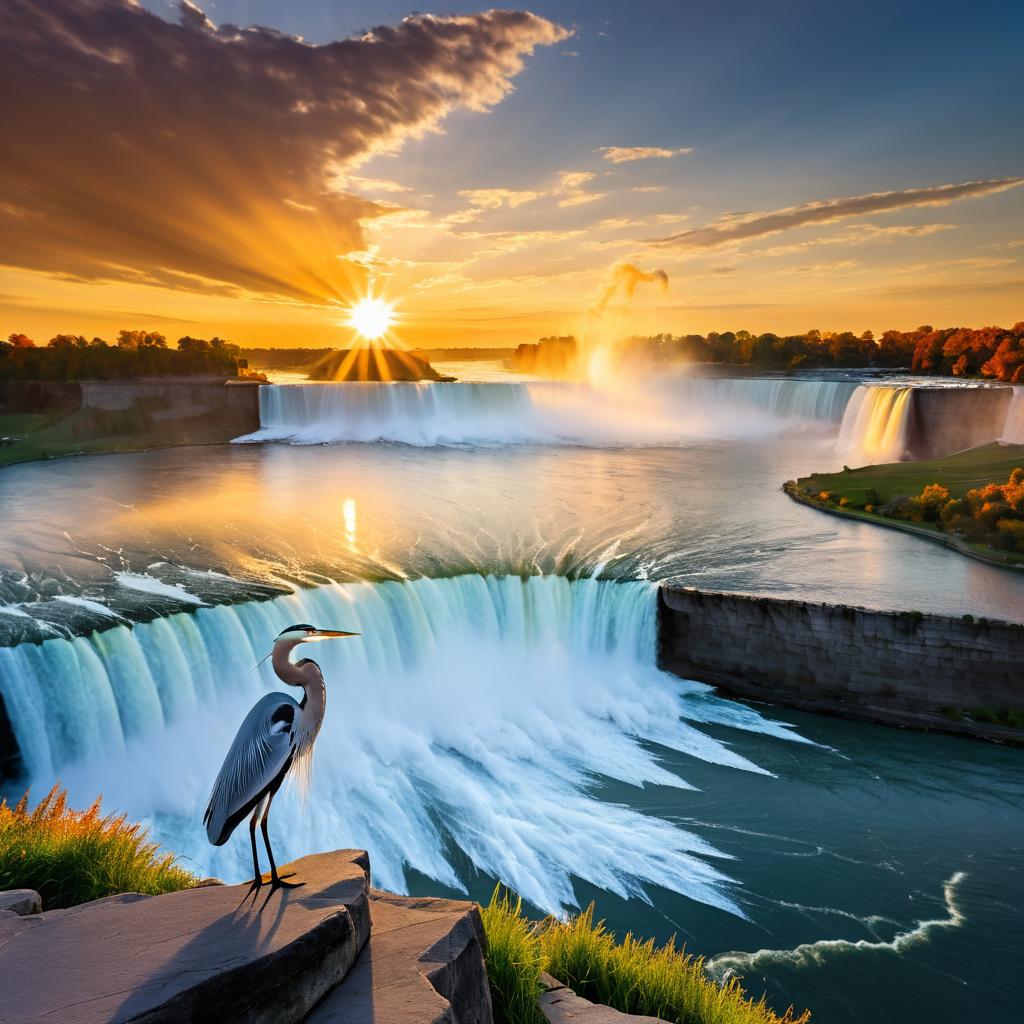 Majestic Sunset Over Niagara Falls