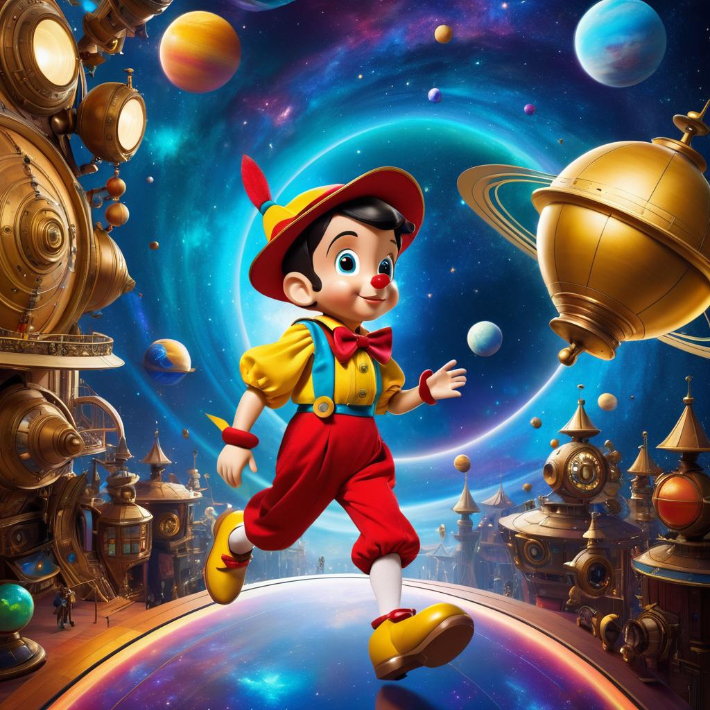 Brass Pinocchio in Cosmic Carnival