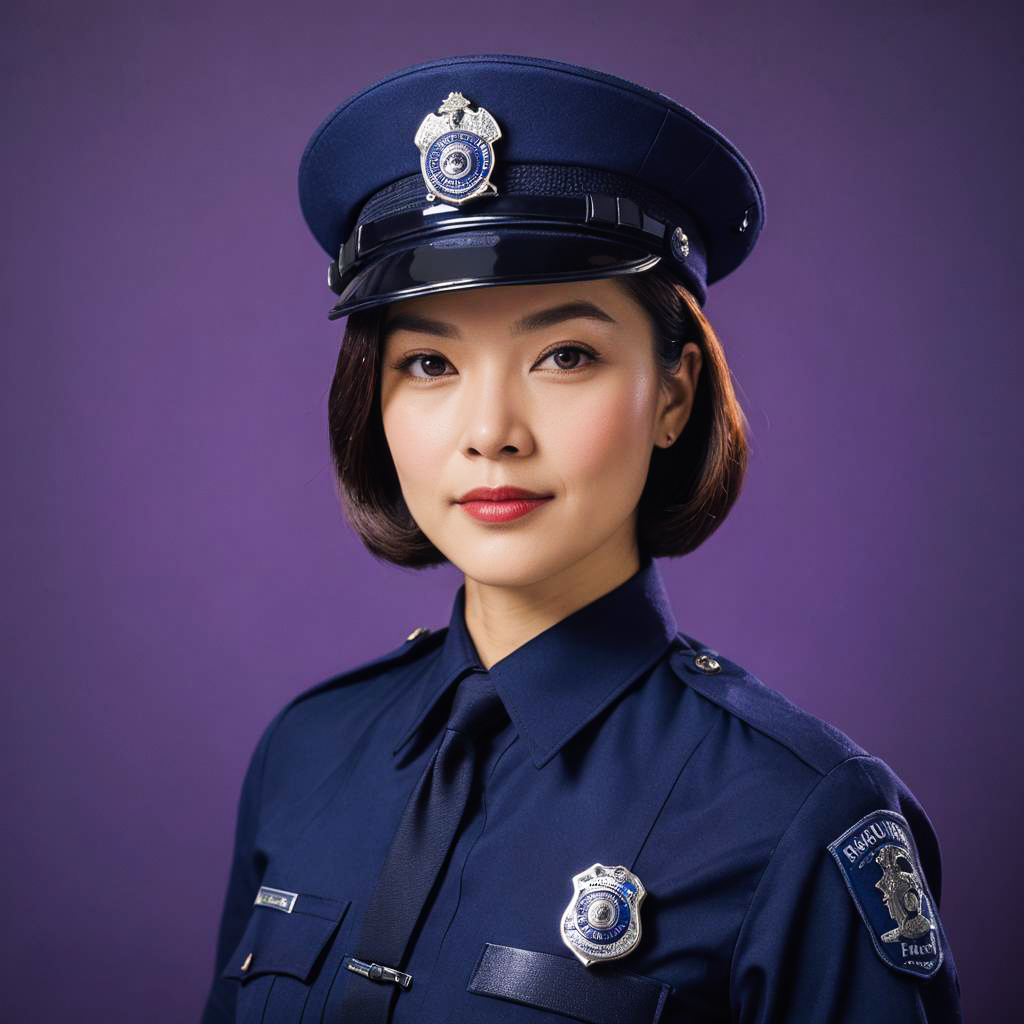 Winking Policewoman in Soft Focus