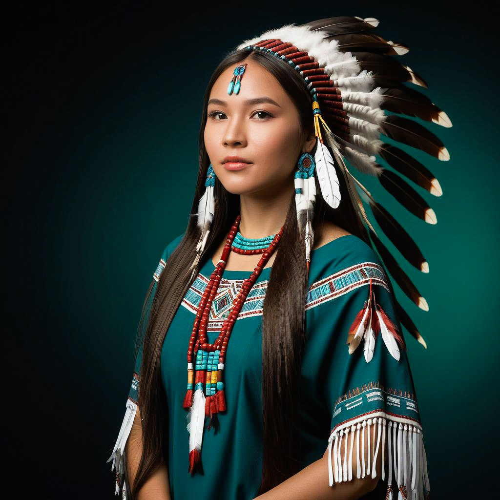 Radiant Native American Woman in Regalia