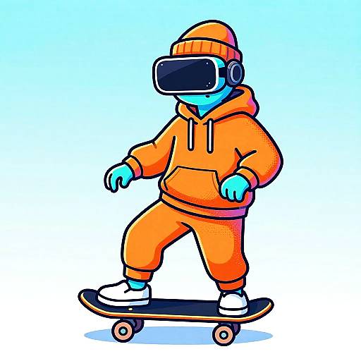 Augmented Reality Newt DJ Illustration