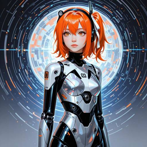 Futuristic Cowboy Girl with Robot Features
