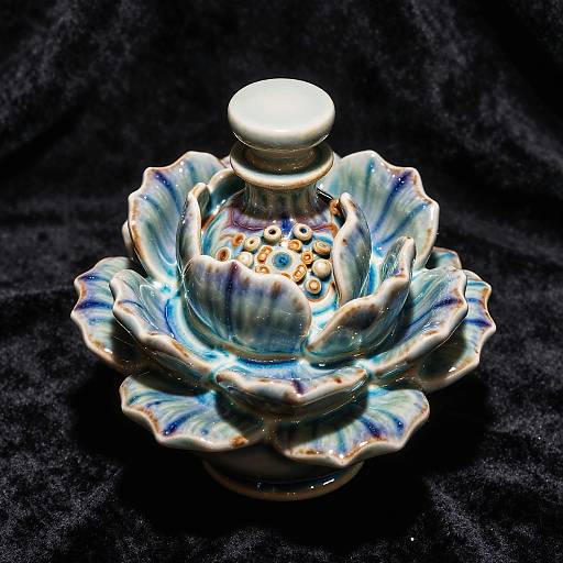 Artistic Floral Ceramic Perfume Bottle