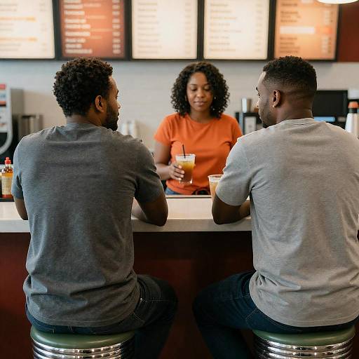 Warm Diner Scene with Engaging Interaction