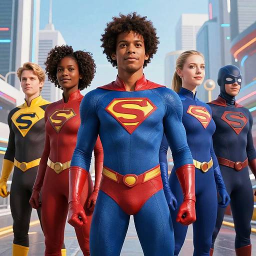 Diverse Superhero Team Leader