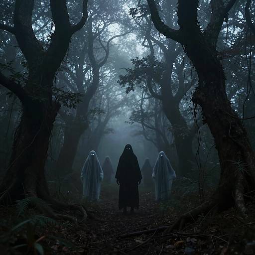 Foggy Forest Horror Scene