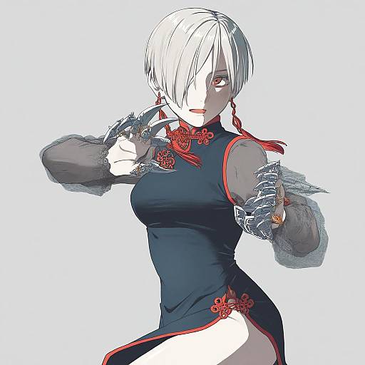 Illustration of A.k.i. (street fighter), street fighter in the style of Inuno rakugaki