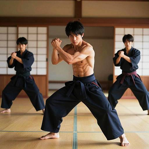 Muscular Male Anime Training Dojo
