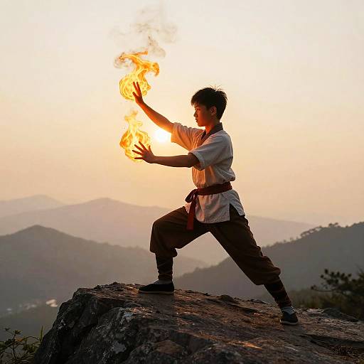 Firebending Practice at Sunrise Peak