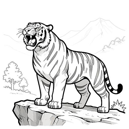 Fierce Liger Roaring Coloring Page