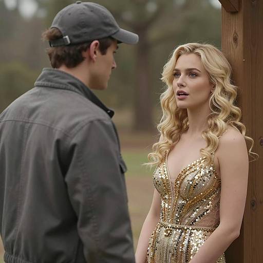 Couple Conversation Outdoors