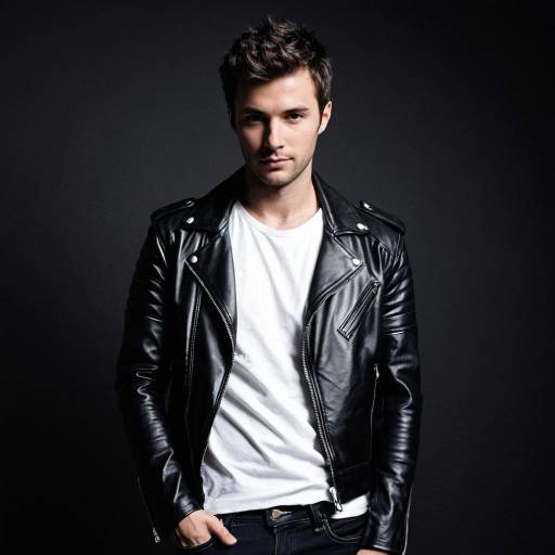 Male Model in Black Leather Jacket
