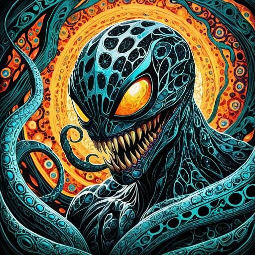 Psychedelic Venom-Inspired Mythical Creature