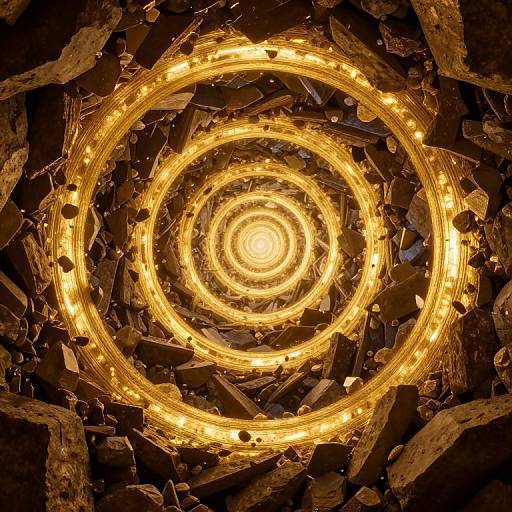 Infinite Spiraling Golden Rings