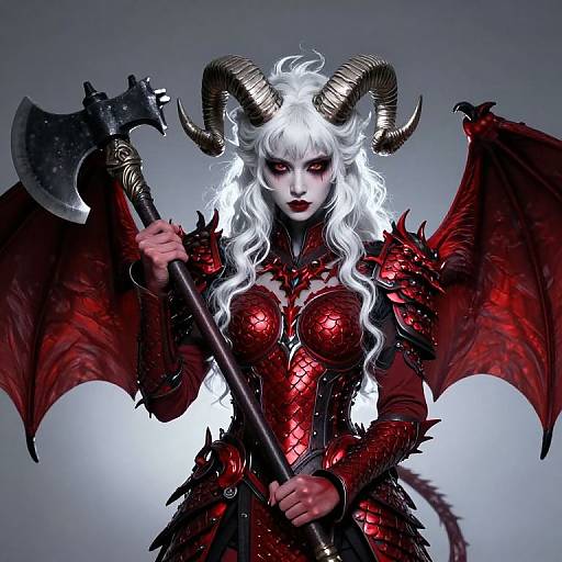 Female Demon with Dragon-Scale Armor