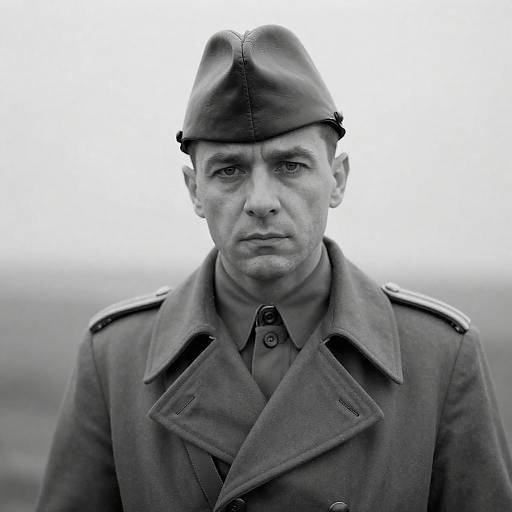 Serious Man in Leather Hat Portrait