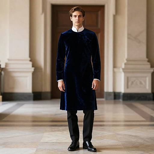 Elegant Gentleman in Velvet Dress