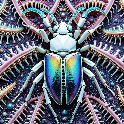 Trippy Surreal Crystalline Beetle Art